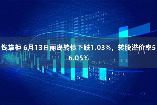 钱掌柜 6月13日丽岛转债下跌1.03%，转股溢价率56.05%