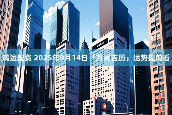 鸿运配资 2025年9月14日「万灵吉历」运势提前看